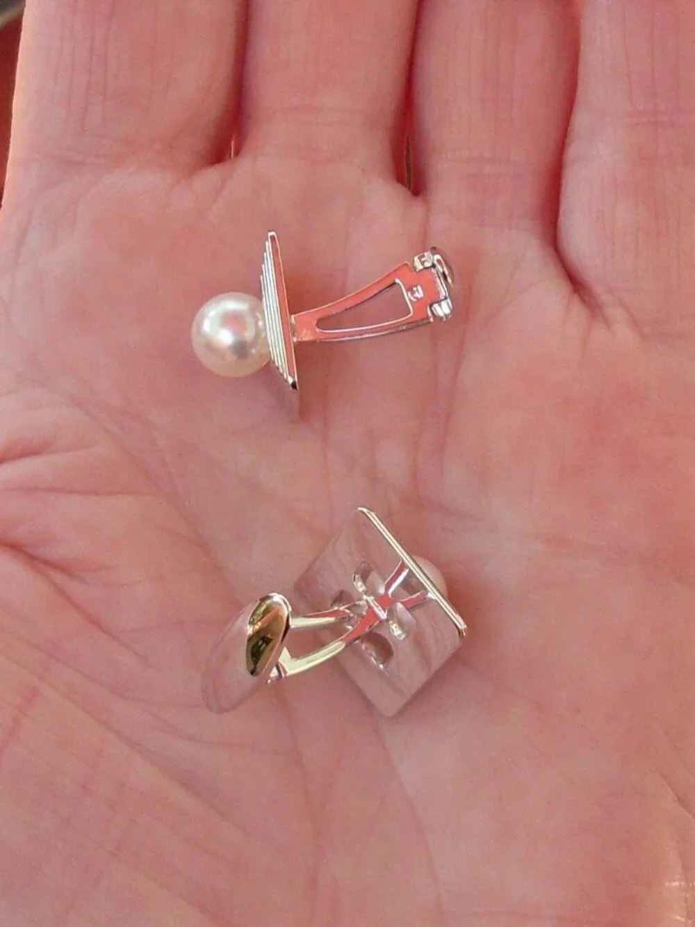 Vintage Mikimoto Pearl Cufflinks - 925 Sterling - Original Gift - Looks New